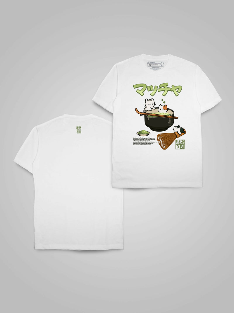 Cute Matcha Cats Illustration