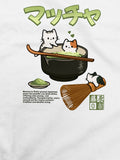 Cute Matcha Cats Illustration