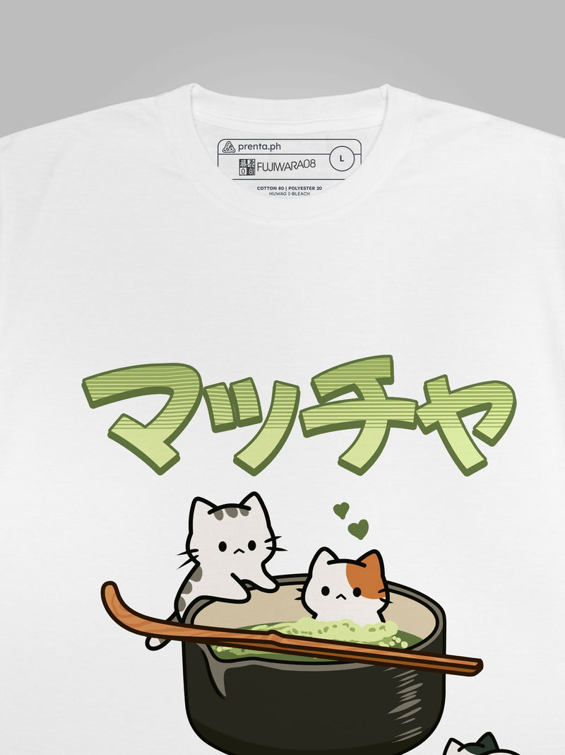Cute Matcha Cats Illustration