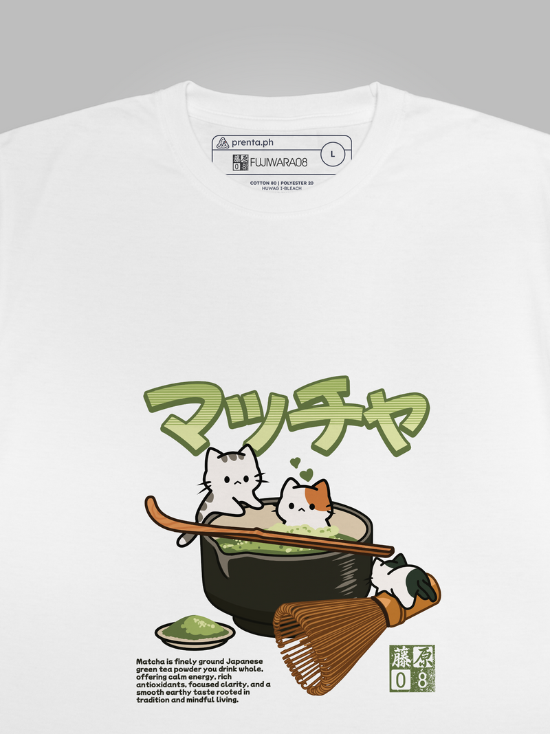 Cute Matcha Cats Illustration