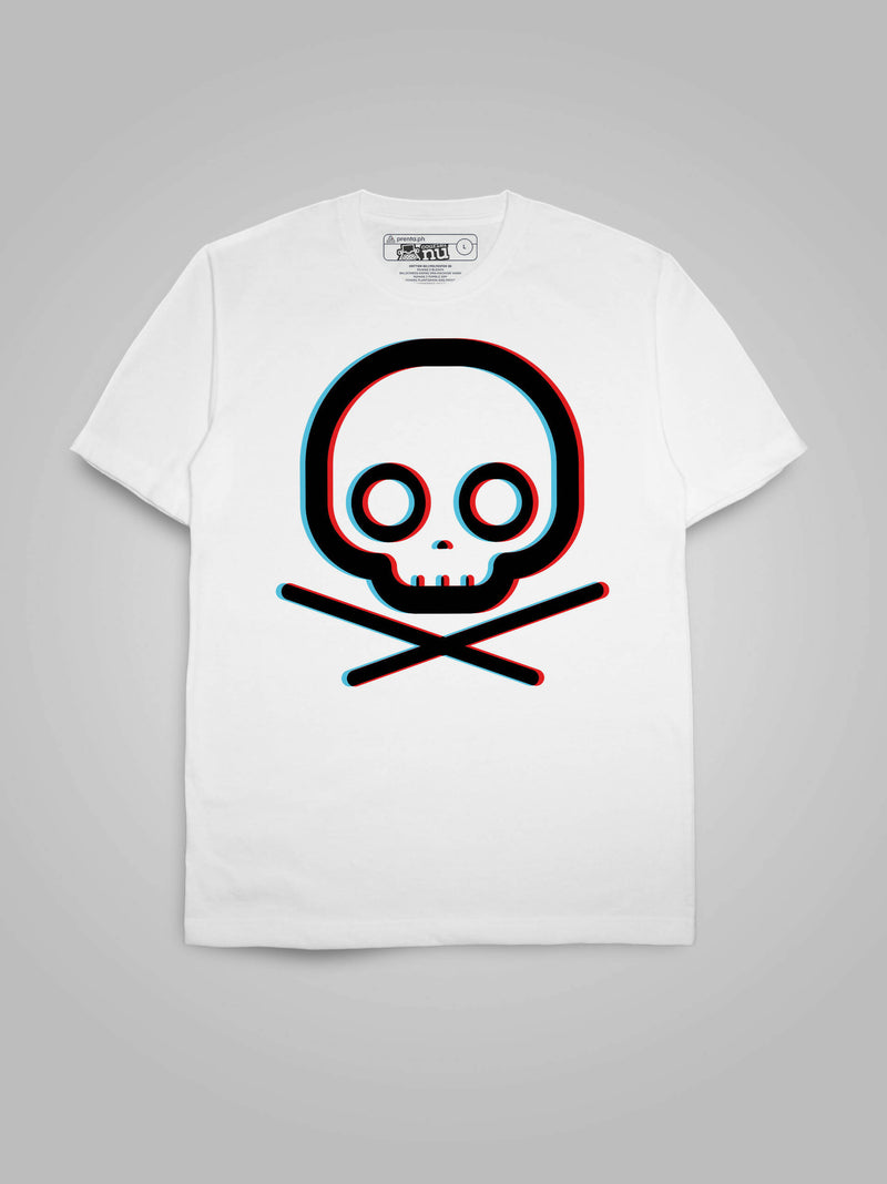 Minimalist Crossbones (3D Cyan Red)