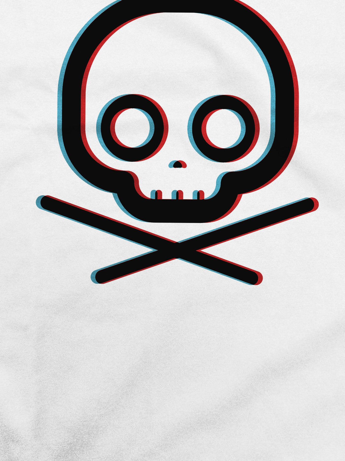 Minimalist Crossbones (3D Cyan Red)