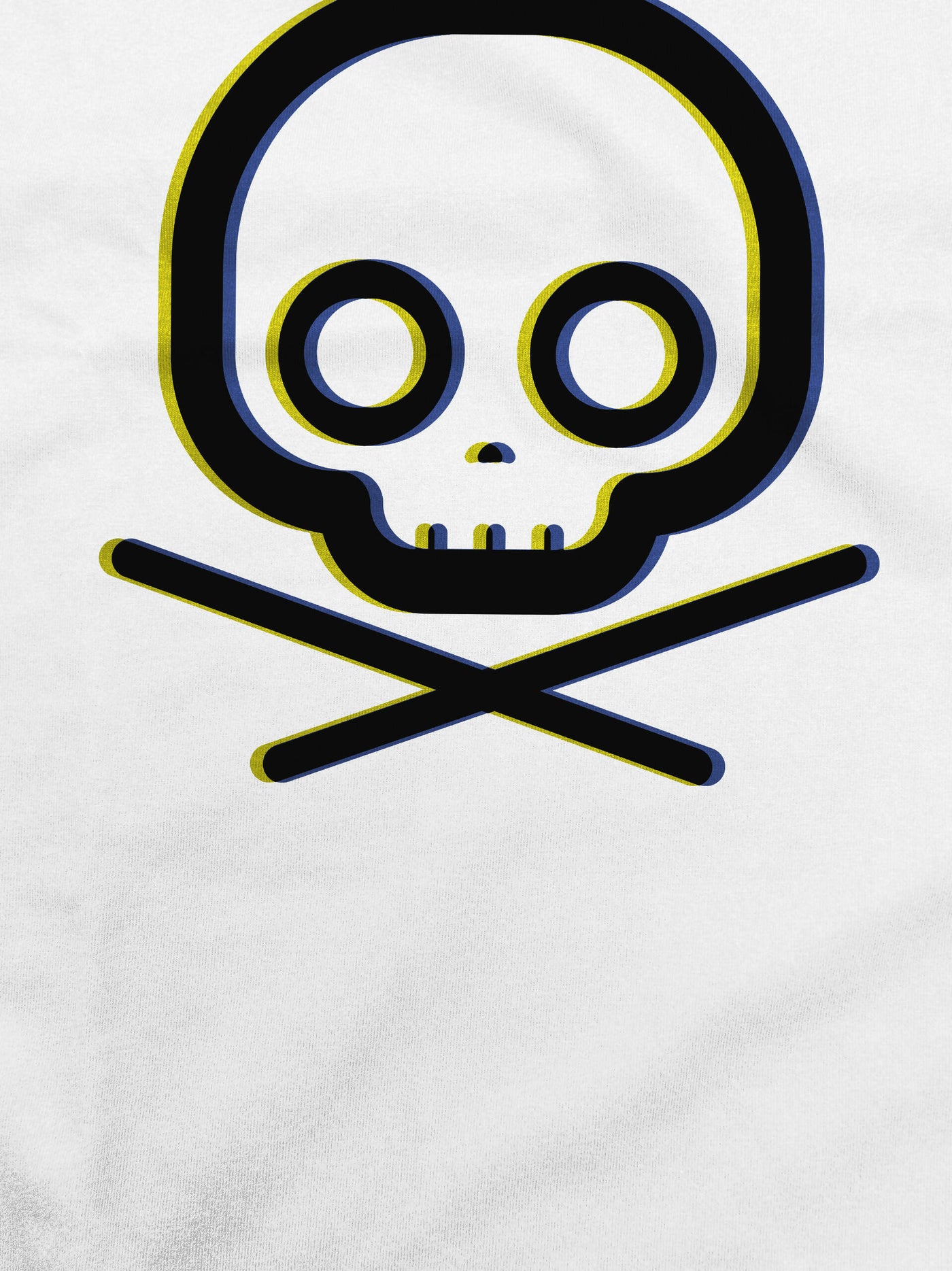 Minimalist Crossbones (3D Yellow Blue)