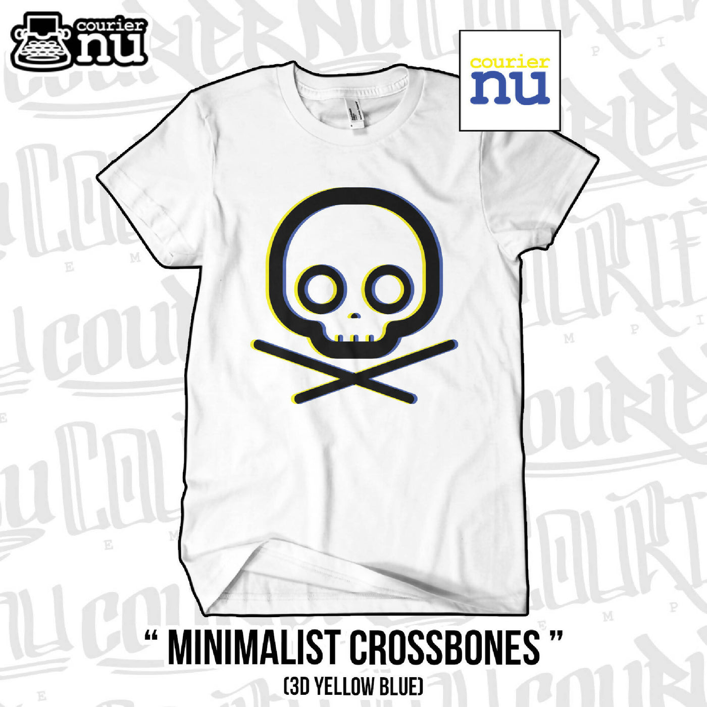Minimalist Crossbones (3D Yellow Blue)