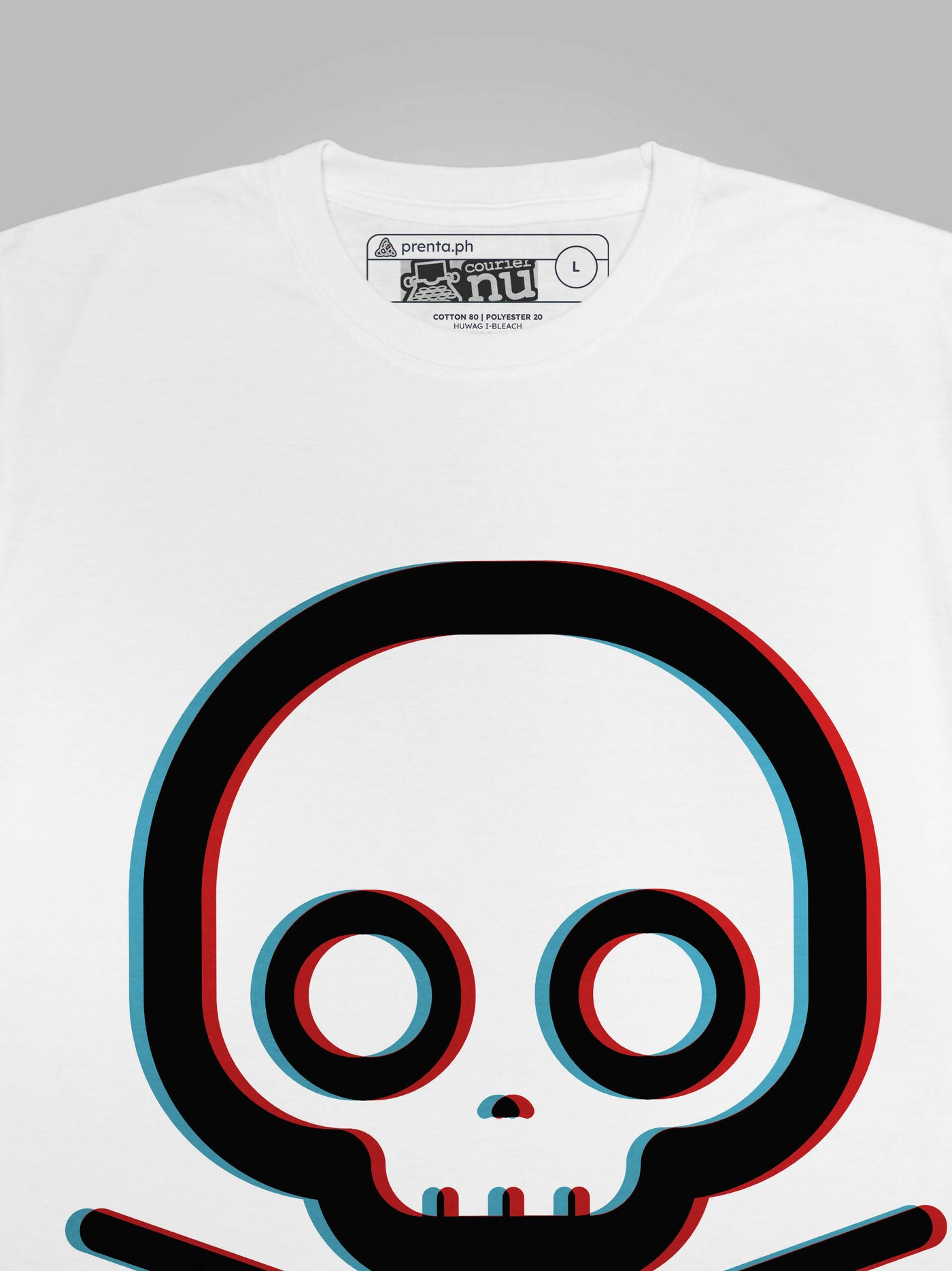 Minimalist Crossbones (3D Cyan Red)