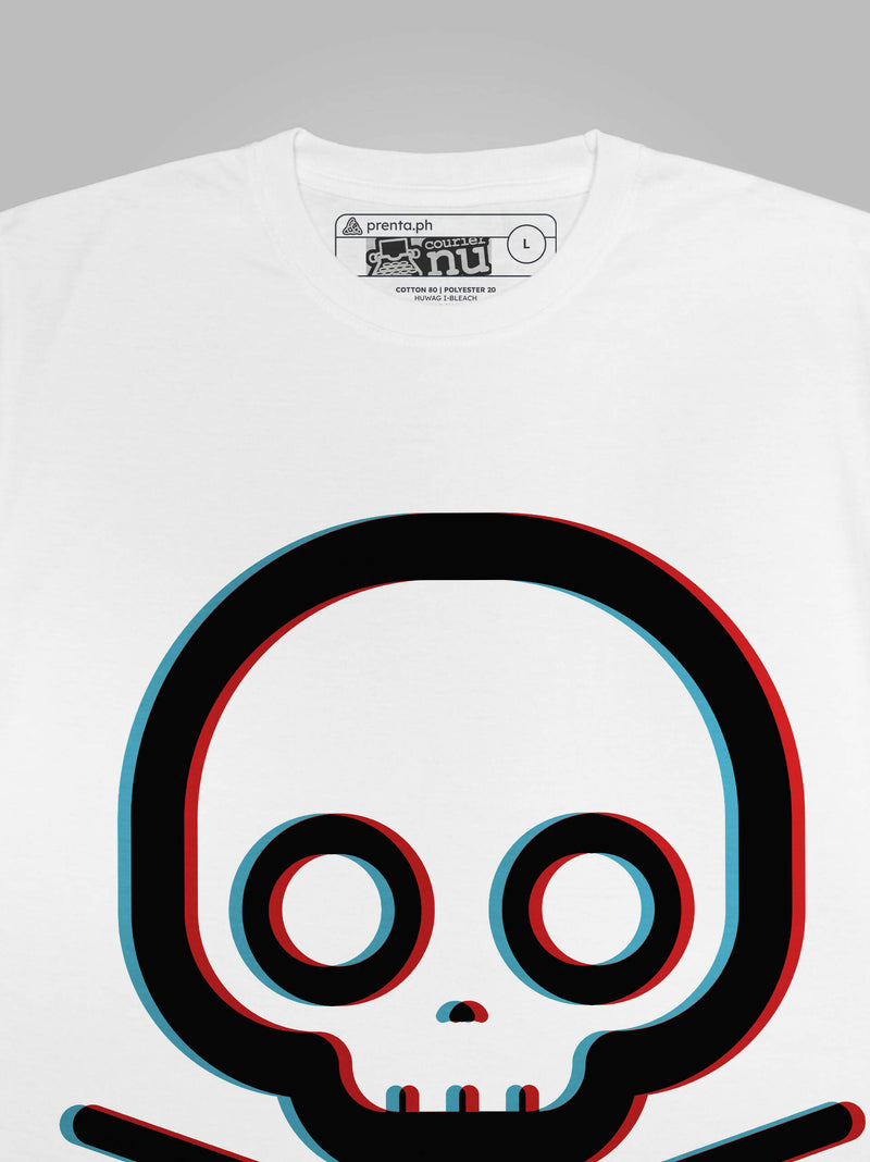 Minimalist Crossbones (3D Cyan Red)